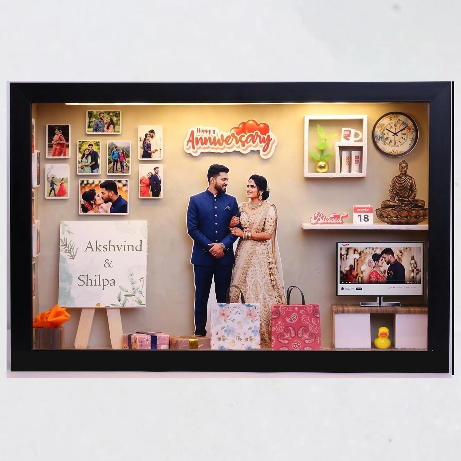 personalised anniversary shadow box photo frame gift india