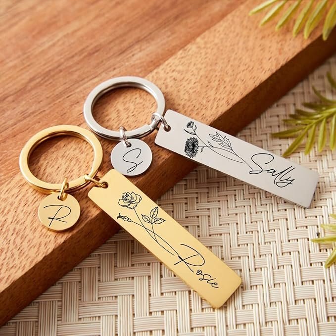 personalised name engraved keychain gift for husband india