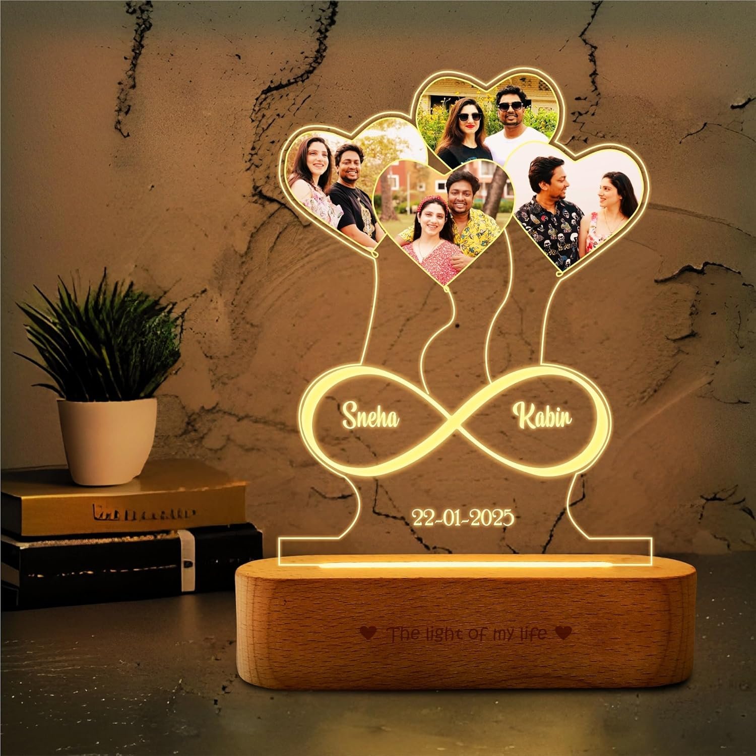 3d heart personalized night lamp girlfriend india