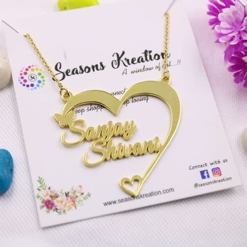 personalized name necklace heart gift for wife india